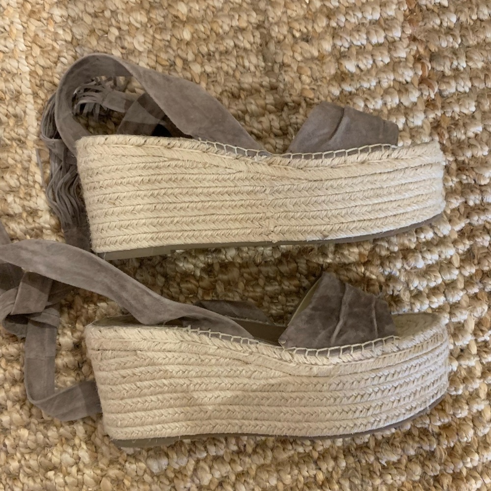 Marc Fisher Suede Ankle Tie Espadrilles - Picture 4 of 5